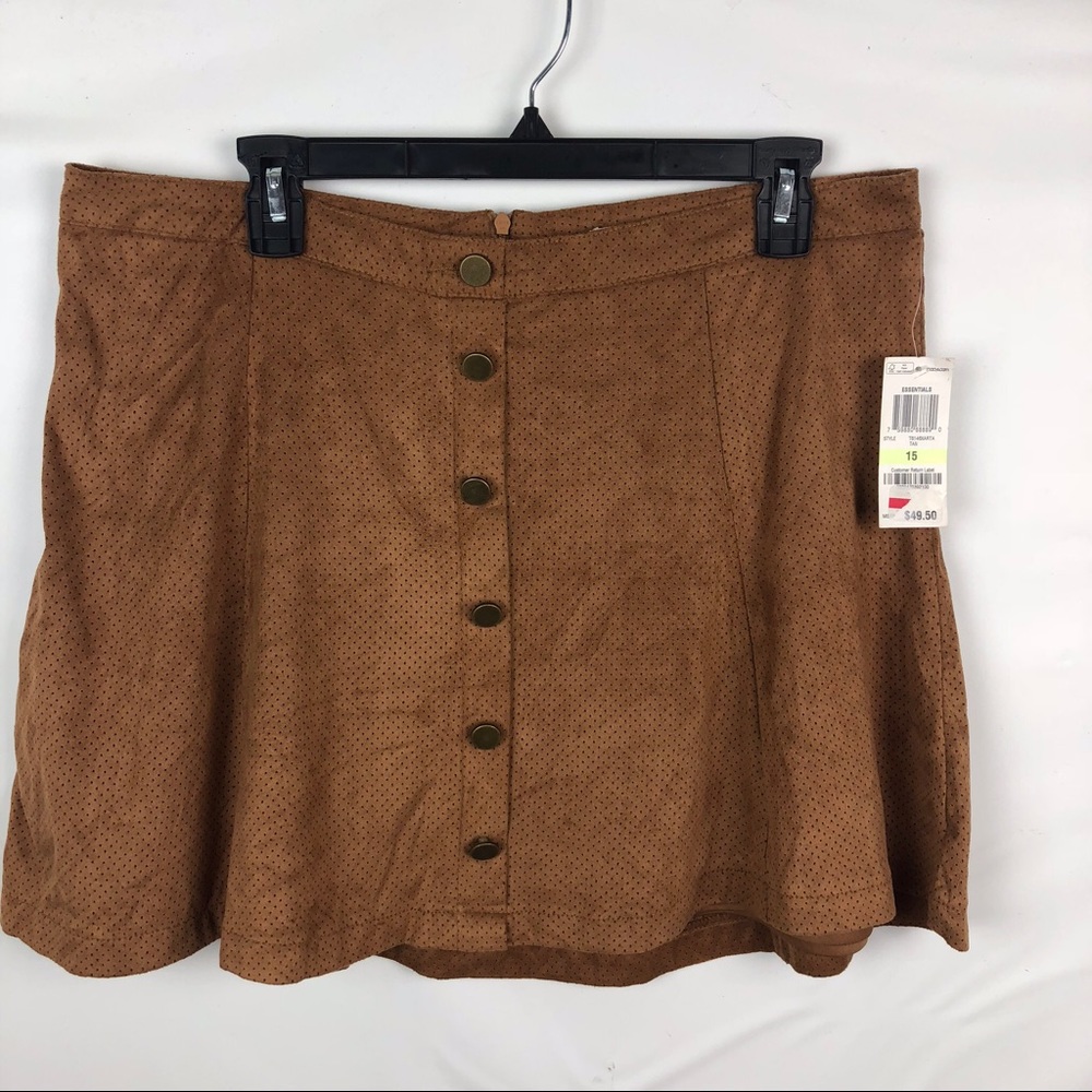American Rag Juniors’ Tan Faux Suede Skirt Size 15